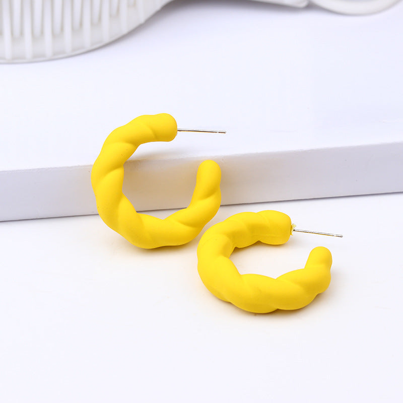 Wholesale Candy Color Twist Wreath Spray Painted Acrylic Earrings